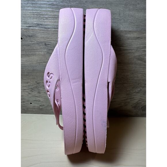 Crocs Iconic Crocband Platform Thong Slide Sandals Size 7 Women's Pink Comfort - Picture 2 of 6